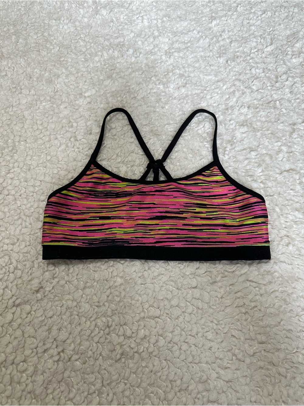 Justice Women’s Racerback Sports Bra - Pink Striped